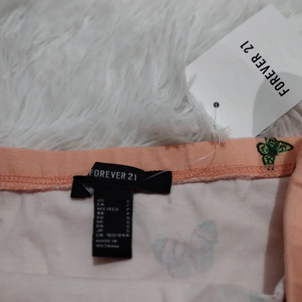 Forever 21 Butterfly 🦋 Peach Cropped Tube Top Small 🆕 - Picture 3 of 3
